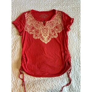 gloria vanderbilt scrunch side blouse size large